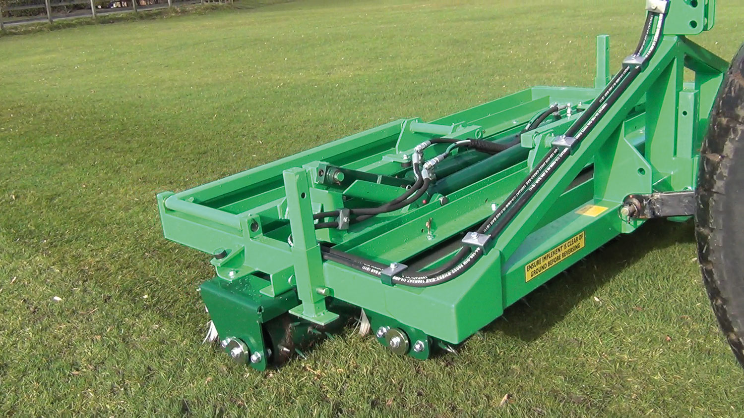 Units can also be used folded in for intensive overseeding preparation